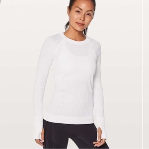 Lululemon Rest Less Pullover -White Textured Sz 4